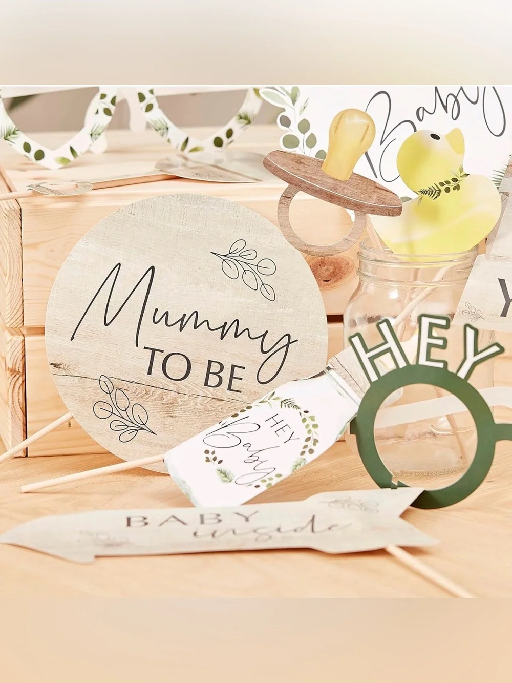 Twins Baby Shower Decoration Bundle – Backdrop, Sash, Props & Games